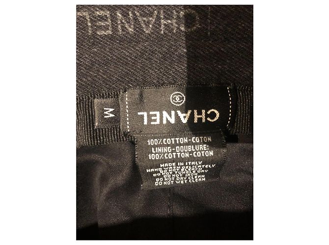 Cappello Chanel in denim grigio scuro cotone Grigio antracite - vista 4