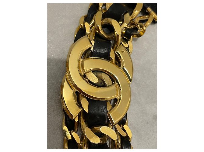 Cintura Chanel in Pelle Nera con Hardware Oro Nero Gold hardware - vista 2