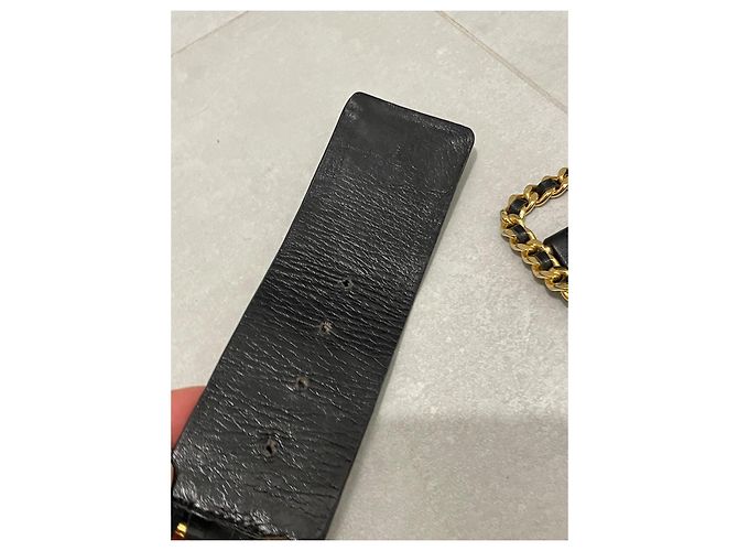 Cintura Chanel in Pelle Nera con Hardware Oro Nero Gold hardware - vista 4