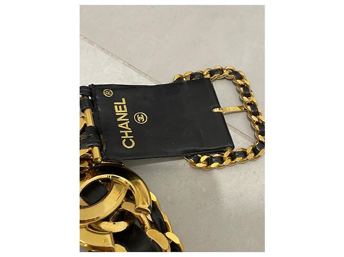Cintura Chanel in Pelle Nera con Hardware Oro Nero Gold hardware - vista 5