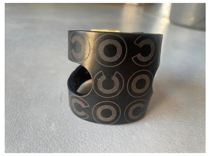 Bracciale Manchette Chanel Pelle Nera Nero - vista 6