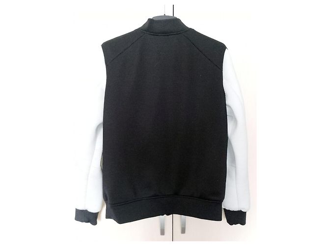 Karl Lagerfeld Giacca bomber zip nera e bianca Nero Bianco - vista 3