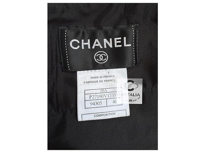 Chanel Exquisite schwarze Tweed-Rock mit Band 46 FR - Ansicht 11