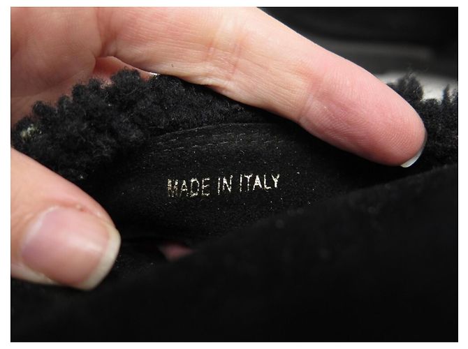 Stivali Louis Vuitton in pelle e pelliccia neri Nero - vista 6