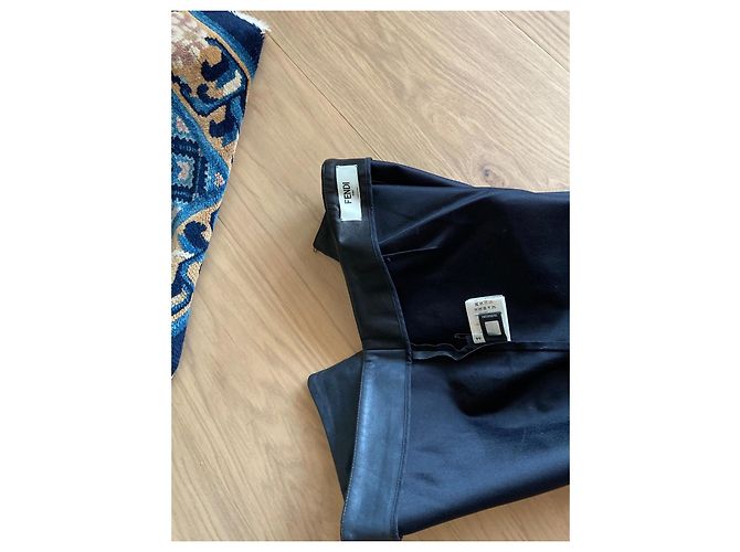 Fendi Lederhose Anthrazitgrau - Ansicht 9