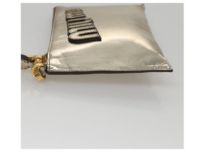 Borsa Clutch Miu Miu Smalto Oro Auth 107847 D'oro - vista 4