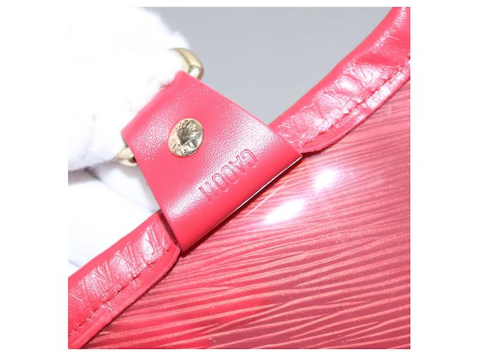 LOUIS VUITTON Epi Plage Via Borsa a Mano Vinile Rosso Grenadine M92152 LV Auth bs20812 - vista 12