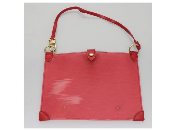 LOUIS VUITTON Epi Plage Via Borsa a Mano Vinile Rosso Grenadine M92152 LV Auth bs20812 - vista 21