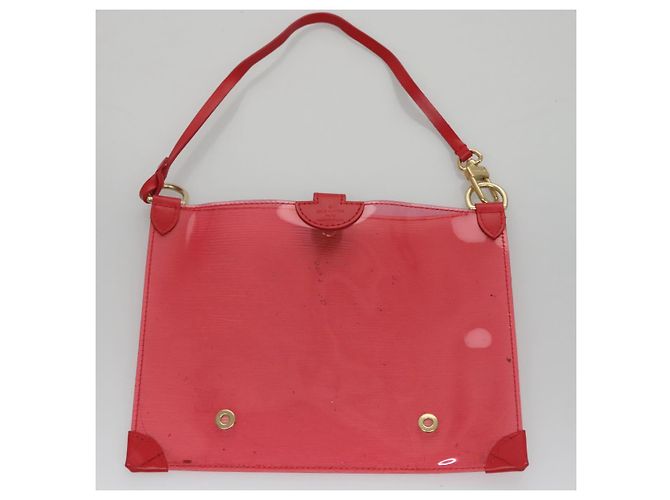 LOUIS VUITTON Epi Plage Via Borsa a Mano Vinile Rosso Grenadine M92152 LV Auth bs20812 - vista 22
