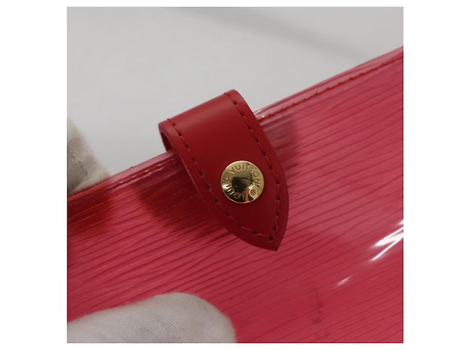 LOUIS VUITTON Epi Plage Via Borsa a Mano Vinile Rosso Grenadine M92152 LV Auth bs20812 - vista 28