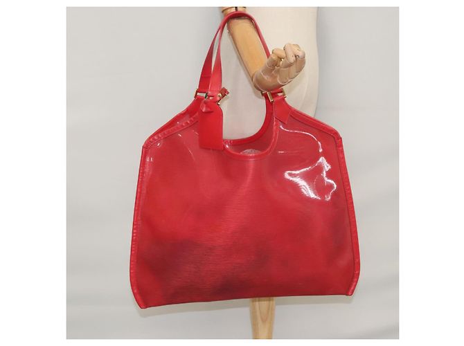 LOUIS VUITTON Epi Plage Via Borsa a Mano Vinile Rosso Grenadine M92152 LV Auth bs20812 - vista 31