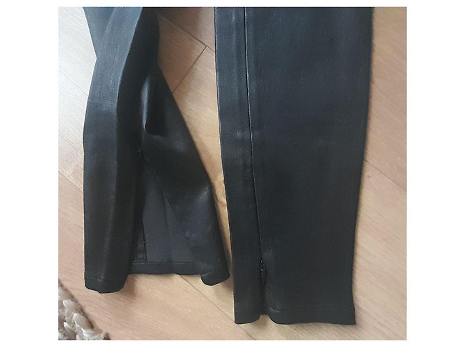 Leggings Saint Laurent de cuero de cordero negro - vista 5