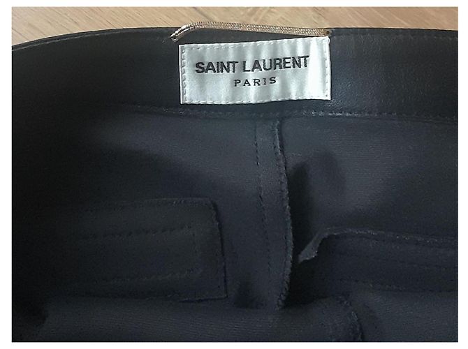 Leggings Saint Laurent de cuero de cordero negro - vista 6