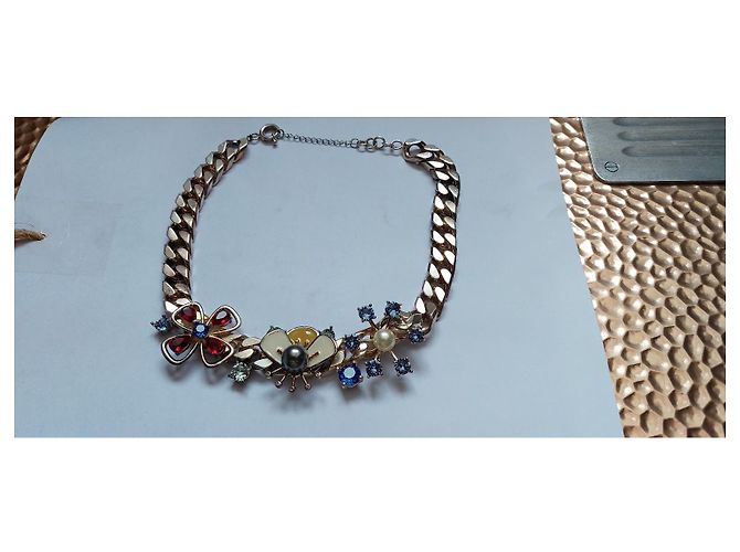 Collana choker floreale Kenzo oro e acciaio Gold hardware - vista 2