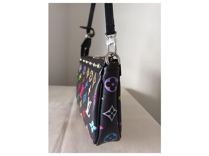2025 Louis Vuitton x TM Pochette Accessoires Takashi Murakami Nero Multicolore - vista 11