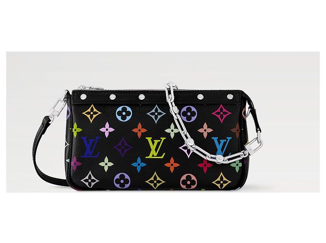 2025 Louis Vuitton x TM Pochette Accessoires Takashi Murakami Nero Multicolore - vista 2