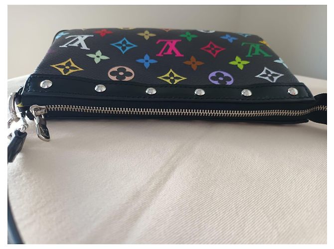 2025 Louis Vuitton x TM Pochette Accessoires Takashi Murakami Nero Multicolore - vista 8