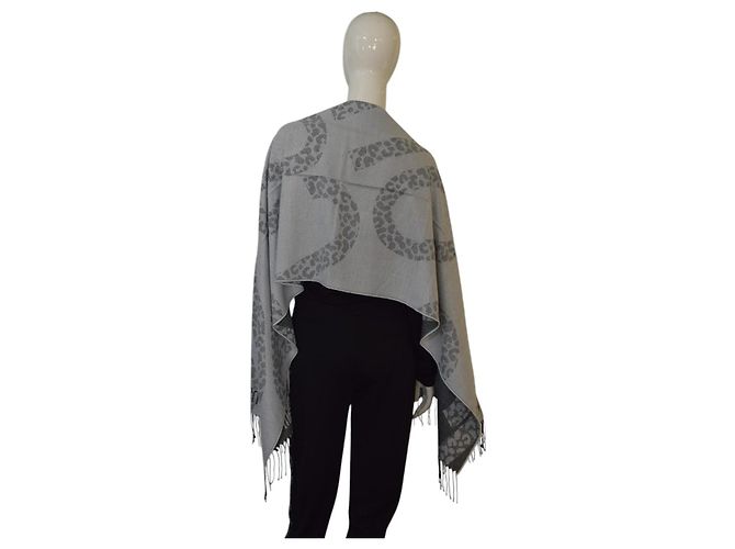 Sciarpa Roberto Cavalli con Logo in Acrilico Grigia Grigio - vista 4