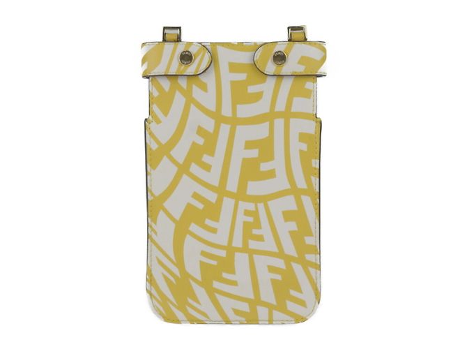 Borsa a Spalla Fendi Peekaboo Giallo - vista 4