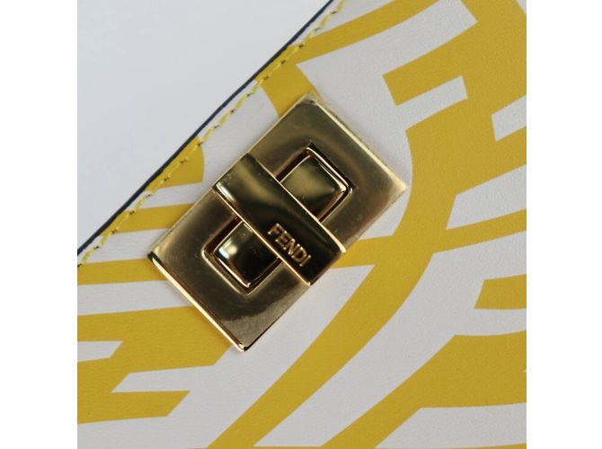 Borsa a Spalla Fendi Peekaboo Giallo - vista 7