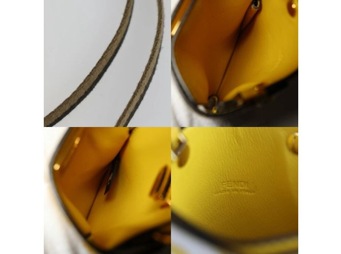 Borsa a Spalla Fendi Peekaboo Giallo - vista 9
