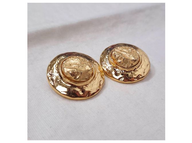 Yves Saint Laurent orecchini dorati rotondi D'oro - vista 2