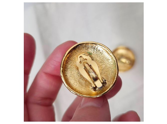 Yves Saint Laurent orecchini dorati rotondi D'oro - vista 3