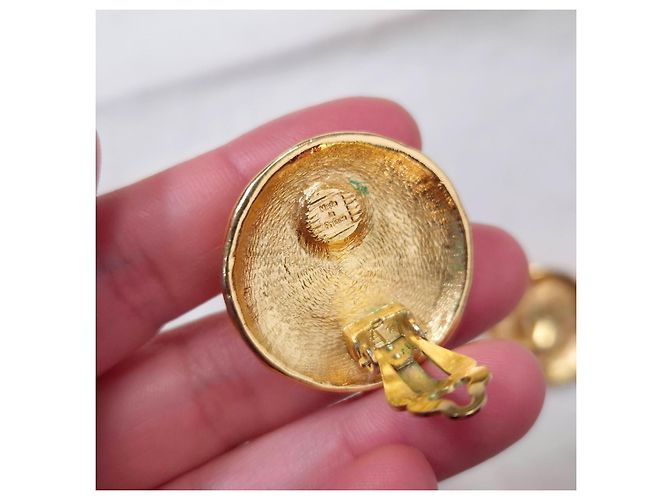 Yves Saint Laurent orecchini dorati rotondi D'oro - vista 6