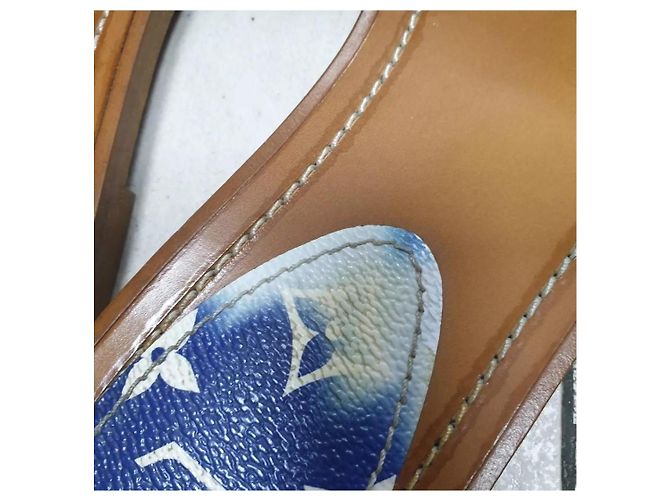Sandali mule monogramma blu Louis Vuitton, infradito taglia 38 Multicolore - vista 11