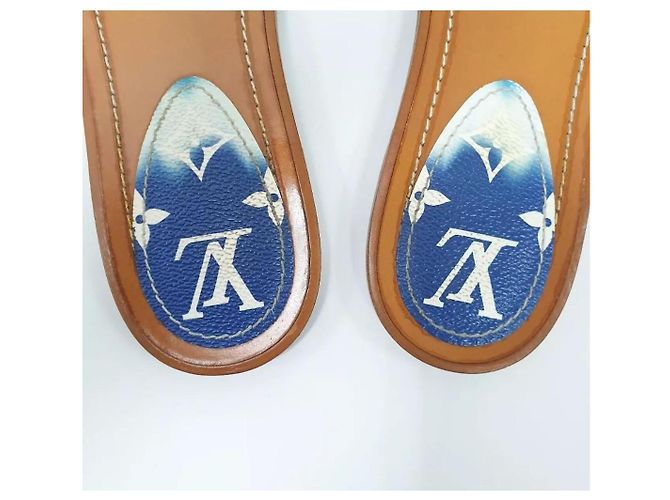 Sandali mule monogramma blu Louis Vuitton, infradito taglia 38 Multicolore - vista 3