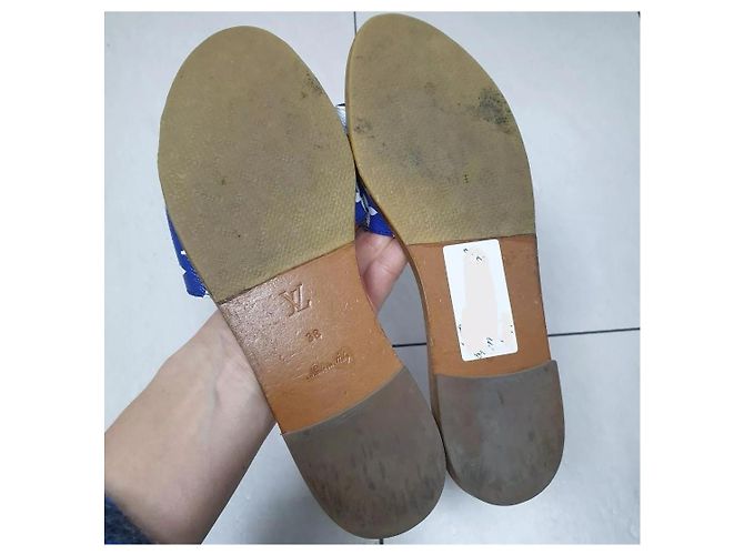 Sandali mule monogramma blu Louis Vuitton, infradito taglia 38 Multicolore - vista 8