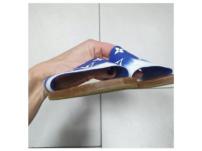 Sandali mule monogramma blu Louis Vuitton, infradito taglia 38 Multicolore - vista 9