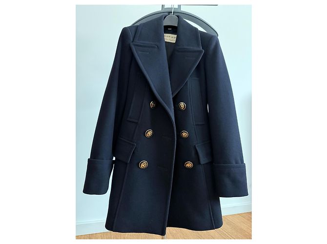 Abrigo corto Burberry de lana azul marino - vista 4
