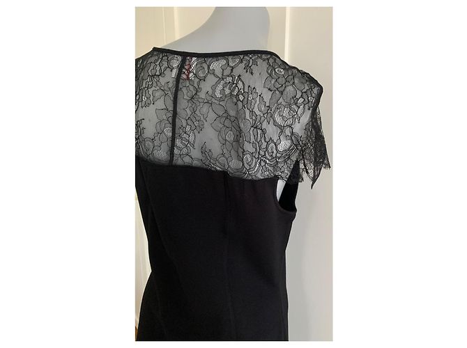 Abito nero in viscosa e pizzo Red Valentino - vista 12