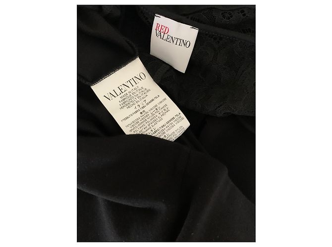 Abito nero in viscosa e pizzo Red Valentino - vista 5