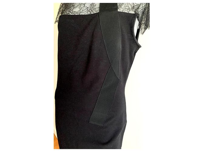 Abito nero in viscosa e pizzo Red Valentino - vista 6