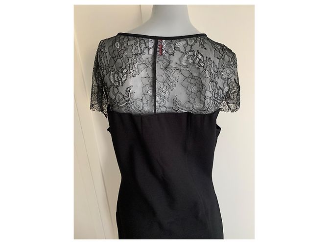 Abito nero in viscosa e pizzo Red Valentino - vista 9