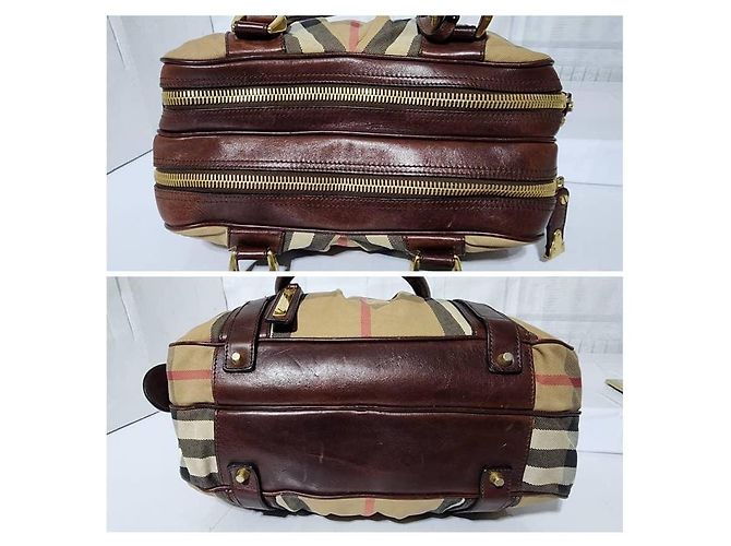 Borsa Ashbury Knight in tela e pelle Nova Check Burberry Beige/Marrone - vista 12