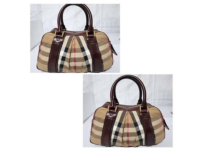 Borsa Ashbury Knight in tela e pelle Nova Check Burberry Beige/Marrone - vista 13
