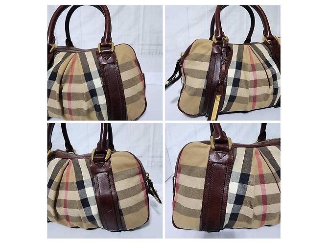 Borsa Ashbury Knight in tela e pelle Nova Check Burberry Beige/Marrone - vista 16