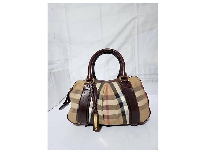Borsa Ashbury Knight in tela e pelle Nova Check Burberry Beige/Marrone - vista 4