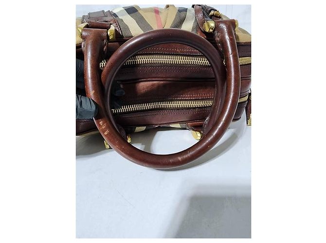 Borsa Ashbury Knight in tela e pelle Nova Check Burberry Beige/Marrone - vista 5