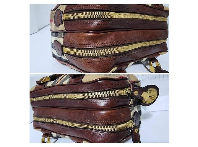 Borsa Ashbury Knight in tela e pelle Nova Check Burberry Beige/Marrone - vista 6