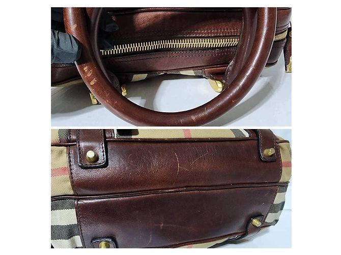 Borsa Ashbury Knight in tela e pelle Nova Check Burberry Beige/Marrone - vista 7