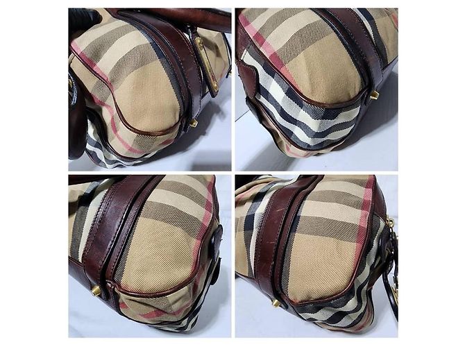 Borsa Ashbury Knight in tela e pelle Nova Check Burberry Beige/Marrone - vista 8