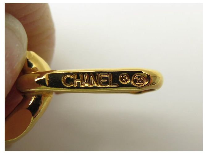 VINTAGE CHANEL CC MEDAILLON GÜRTEL VERSCHLUNGENES LEDER 80 GOLDMETALL Golden - Ansicht 7