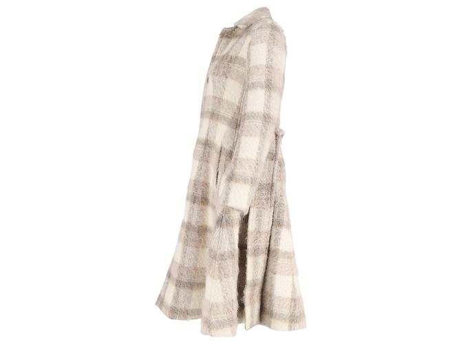 Abrigo de cuadros con cinturón de Acne Studios en lana de alpaca marrón Castaño - vista 2