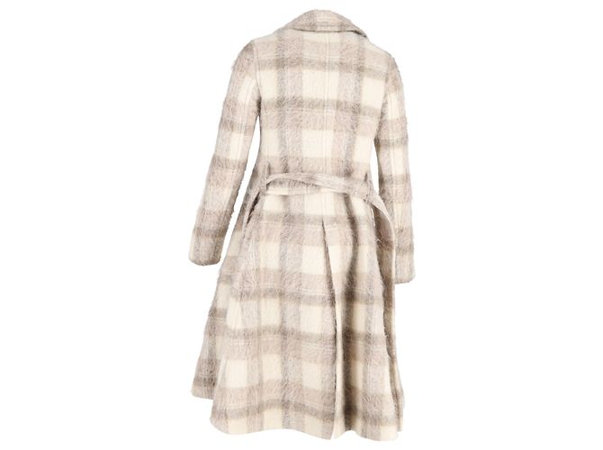Abrigo de cuadros con cinturón de Acne Studios en lana de alpaca marrón Castaño - vista 3