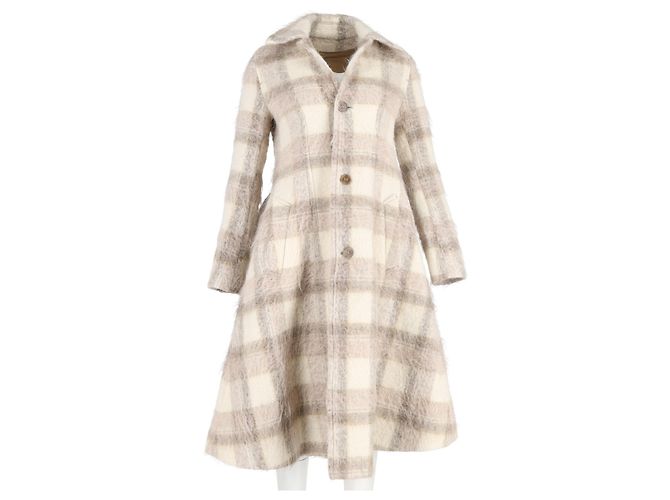 Abrigo de cuadros con cinturón de Acne Studios en lana de alpaca marrón Castaño - vista 4