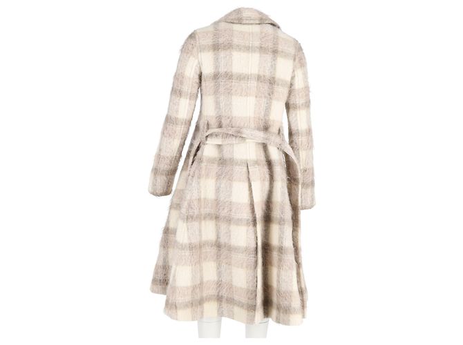 Abrigo de cuadros con cinturón de Acne Studios en lana de alpaca marrón Castaño - vista 6